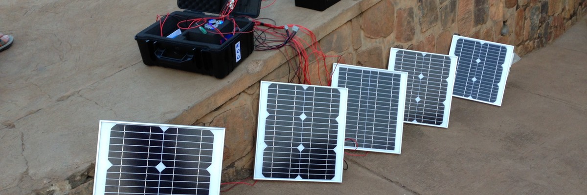 Testing out the photovoltaic system for the lab.