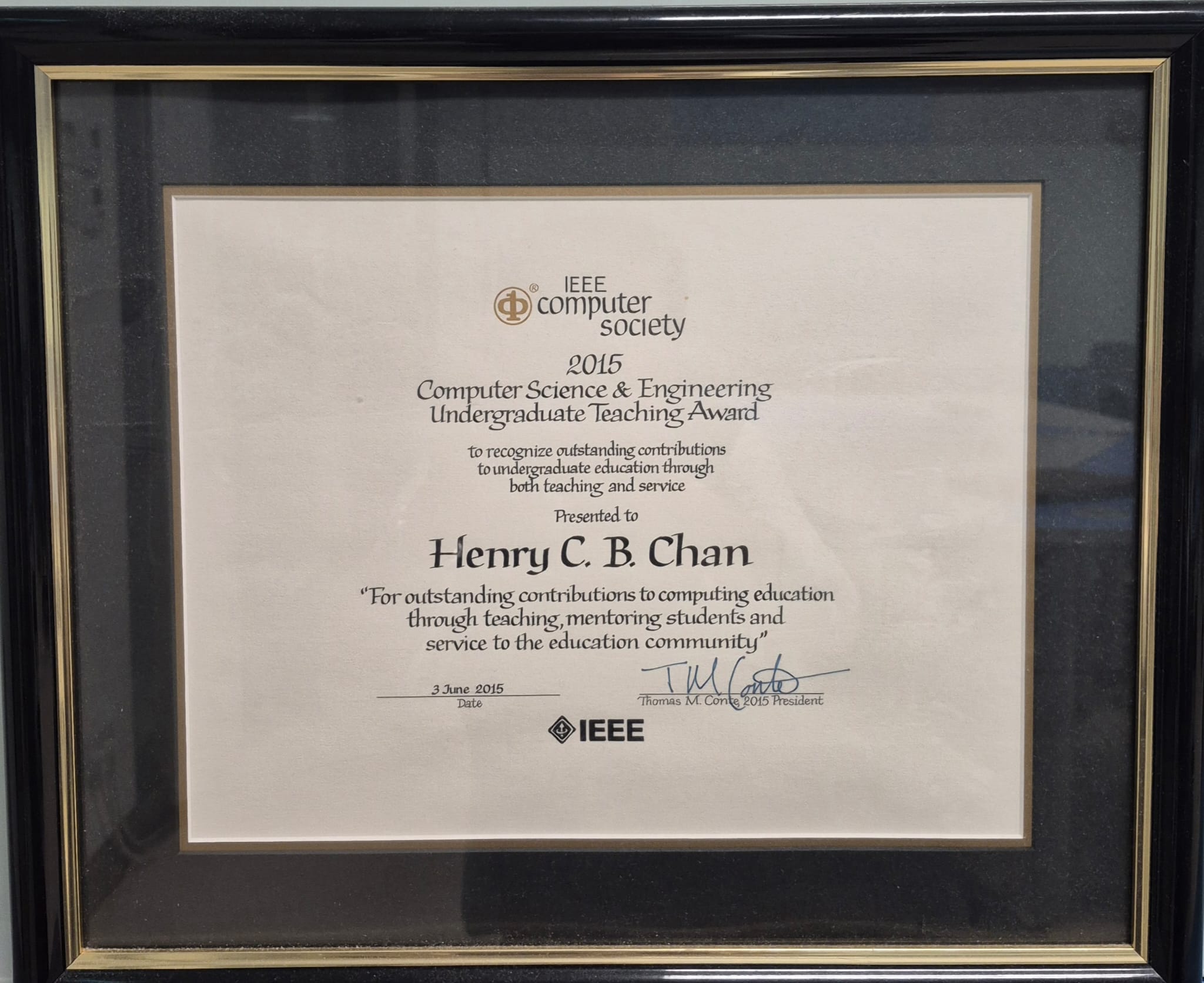 2015 IEEE CS&E Undergraduate Teaching Award